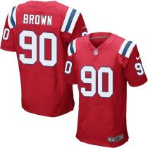 Nike New England Patriots -90 Malcom Brown Red Alternate Mens Stitched NFL Elite Jersey