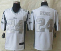 Nike New England Patriots -24 Darrelle Revis White NFL Limited Platinum Jersey