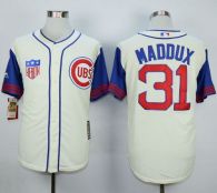 Chicago Cubs -31 Greg Maddux Cream Blue 1942 Turn Back The Clock Stitched MLB Jersey