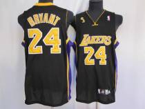 Los Angeles Lakers -24 Kobe Bryant Stitched Black Gold number Champion Patch NBA Jersey