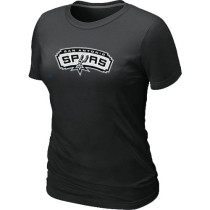 NBA San Antonio Spurs Big Tall Primary Logo Black Women T-Shirt (1)