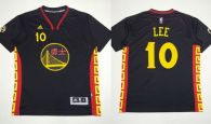 Golden State Warriors -10 David Lee Black Slate Chinese New Year Stitched NBA Jersey