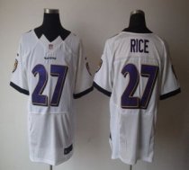 Nike Ravens -27 Ray Rice White Stitched NFL Elite Jersey