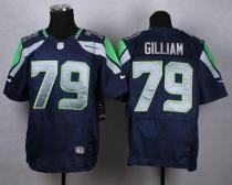 Nike Seattle Seahawks #79 Garry Gilliam Steel Blue Team Color Men's Stitched NFL Elite Jersey
