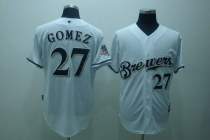 Milwaukee Brewers -27 carlos Gomez Stitched White Cool Base MLB Jersey
