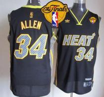 Miami Heat -34 Ray Allen Black Electricity Fashion Finals Patch Stitched NBA Jersey