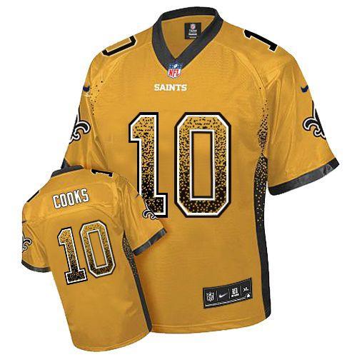 Nike New Orleans Saints #10 Brandin Cooks Gold Men's Stitched NFL Elite Drift Fashion Jersey