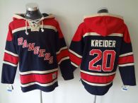 New York Rangers -20 Chris Kreider Blue Sawyer Hooded Sweatshirt Stitched NHL Jersey