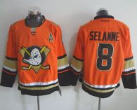 Anaheim Ducks -8 Teemu Selanne Orange Alternate Stitched NHL Jersey
