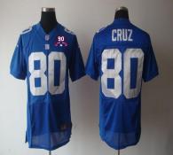 Nike New York Giants #80 Victor Cruz Royal Blue Team Color With 1925-2014 Season Patch Men's Stitche