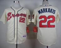 Atlanta Braves #22 Nick Markakis Cream Alternate Cool Base Stitched MLB Jersey