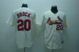 Mitchell and Ness St Louis Cardinals #20 Lou Brock Stitched Cream Throwback MLB Jersey
