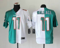NEW Miami Dolphins -11 Mike Wallace White Green Split Elite NFL Jerseys New Style