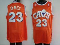 Mitchell and Ness Cleveland Cavaliers -23 LeBron James Stitched Orange CAVS NBA Jersey