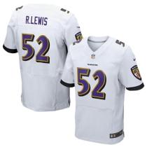 Nike Ravens -52 Ray Lewis White Men's Stitched NFL New Elite Jersey
