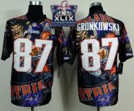 Nike New England Patriots -87 Rob Gronkowski Team Color Super Bowl XLIX Champions Patch Mens Stitche