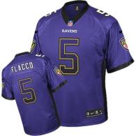 Nike Ravens -5 Joe Flacco Purple Team Color Men's Stitched NFL Elite Drift Fashion Jersey
