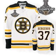 Boston Bruins 2011 Stanley Cup Champions Patch -37 Patrice Bergeron White Stitched NHL Jersey