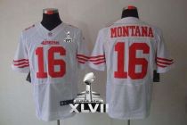 Nike San Francisco 49ers -16 Joe Montana White Super Bowl XLVII Mens Stitched NFL Elite Jersey