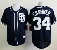 San Diego Padres #34 Andrew Cashner Dark Blue Alternate 1 Cool Base Stitched MLB Jersey