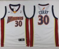 Golden State Warriors -30 Stephen Curry White Throwback Stitched NBA Jersey