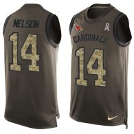 Nike Cardinals -14 JJ Nelson Green Stitched NFL Limited Salute To Service Tank Top Jersey