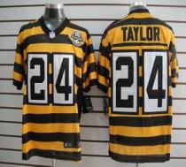 Nike Pittsburgh Steelers #24 Ike Taylor Yellow Black Alternate 80TH Throwback Men's Stitched NFL Eli