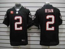 Nike Falcons 2 Matt Ryan Black Alternate With C Patch Stitched NFL Elite Jersey