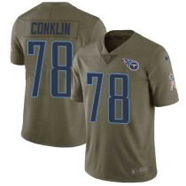 Nike Titans -78 Jack Conklin Olive Stitched NFL Limited 2017 Salute to Service Jersey