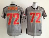 Nike Kansas City Chiefs #72 Eric Fisher Grey Shadow Men's Stitched NFL Elite Jersey