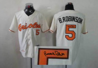 Autographed MLB Baltimore Orioles #5 Brooks Robinson White Cool Base Stitched Jersey