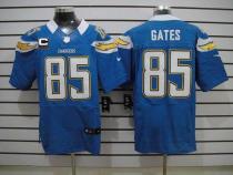 Nike San Diego Chargers #85 Antonio Gates Electric Blue Alternate With C Patch Men‘s Stitched NFL El