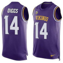 Nike Minnesota Vikings -14 Stefon Diggs Purple Team Color Stitched NFL Limited Tank Top Jersey