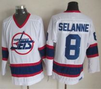 Winnipeg Jets -8 Teemu Selanne White CCM Throwback Stitched NHL Jersey