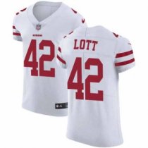 Nike 49ers -42 Ronnie Lott White Stitched NFL Vapor Untouchable Elite Jersey