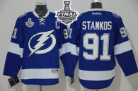 Tampa Bay Lightning -91 Steven Stamkos Blue 2015 Stanley Cup Stitched NHL Jersey