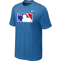 MLB Logo Heathered Nike light Blue Blended T-Shirt
