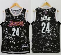 Los Angeles Lakers -24 Kobe Bryant Black City Light Stitched NBA Jersey
