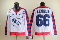 Pittsburgh Penguins -66 Mario Lemieux White All Star CCM Throwback 75TH Stitched NHL Jersey