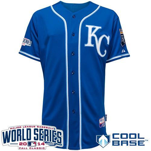 Kansas City Royals Blank Blue Alternate 2 Cool Base W 2014 World Series Patch Stitched MLB Jersey