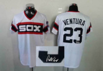 Mitchell And Ness 1983 Autographed MLB Chicago White Sox -23 Robin Ventura White Throwback Stitched