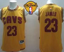 Revolution 30 Cleveland Cavaliers -23 LeBron James Yellow Alternate The Finals Patch Stitched NBA Je