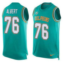 Nike Miami Dolphins -76 Branden Albert Aqua Green Team Color Stitched NFL Limited Tank Top Jersey