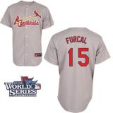 St Louis Cardinals #15 Rafael Furcal Grey Cool Base 2013 World Series Patch Stitched MLB Jersey
