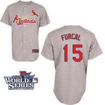 St Louis Cardinals #15 Rafael Furcal Grey Cool Base 2013 World Series Patch Stitched MLB Jersey