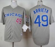 Chicago Cubs -49 Jake Arrieta Grey 1990 Turn Back The Clock Stitched MLB Jersey
