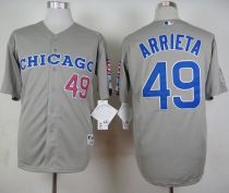 Chicago Cubs -49 Jake Arrieta Grey 1990 Turn Back The Clock Stitched MLB Jersey