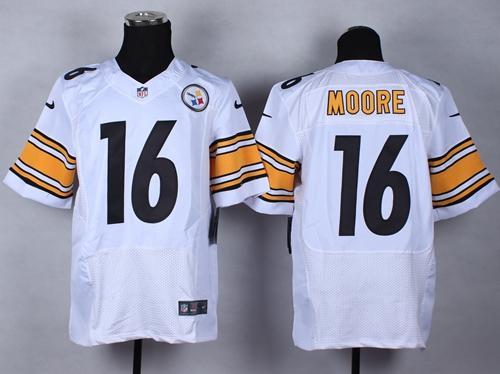 Nike Pittsburgh Steelers #16 Lance'Moore White Men's Stitched NFL Elite Jersey
