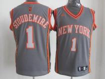 New York Knicks -1 Amare Stoudemire Grey Graystone Fashion Stitched NBA Jersey