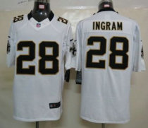 Nike Saints -28 Mark Ingram White Stitched NFL Limited Jersey